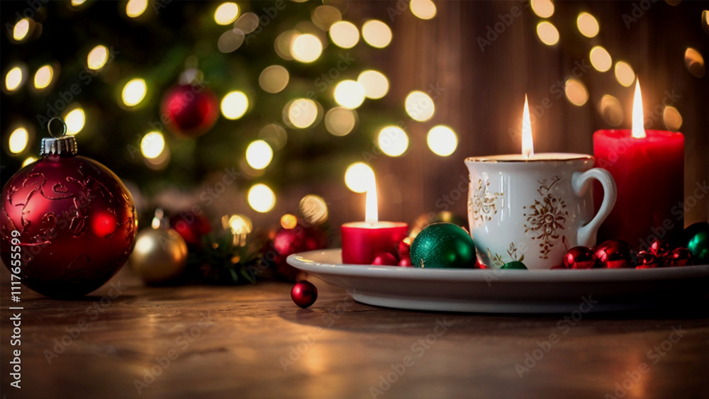 Christmas Magic Wooden Table with Glowing Tree and Soft Golden Fairy Lights Christmas Magic Wooden Table with Glowing Tree and Soft Golden Fairy Lights