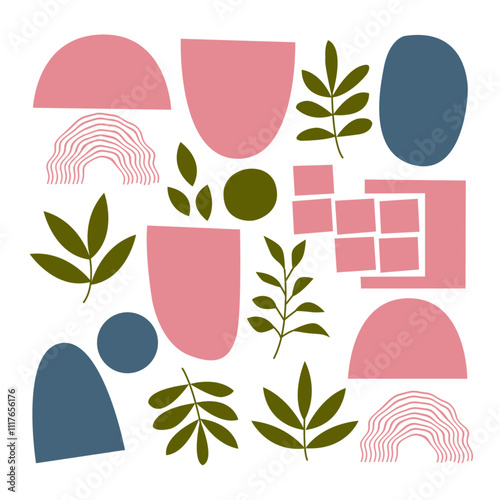 a collection of drawings of trees and plants