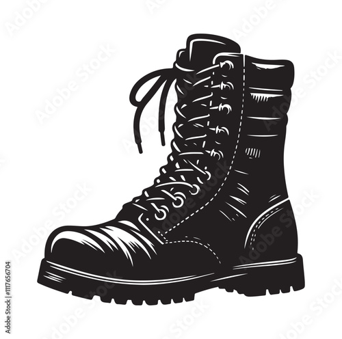 COMBAT BOOTS silhouette vector ILLUSTRATION 