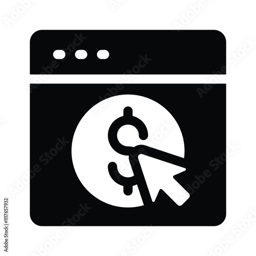 A mouse click on a dollar icon, symbolizing digital transactions