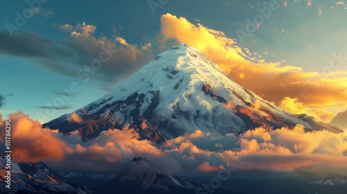 Majestic Cotopaxi Volcano at Sunset in Ecuador