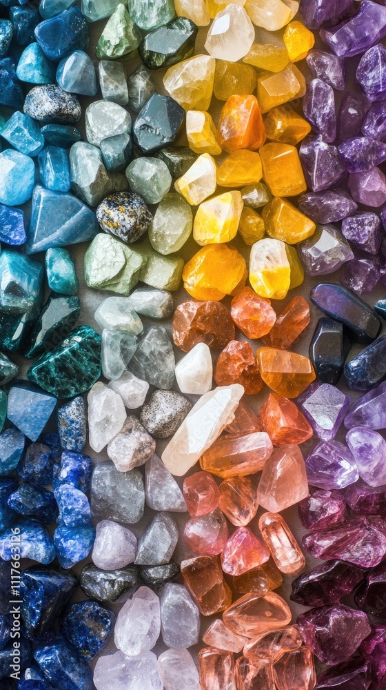 Chakra Crystal Healing wide Background template - Rows of tumbled polished healing crystal laid out in chakra colours white, purple, blue, green, yellow, orange, red ideal for crystal healing theme Chakra Crystal Healing wide Background template - Rows of tumbled polished healing crystal laid out in chakra colours white, purple, blue, green, yellow, orange, red ideal for crystal healing theme