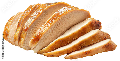 PNG Sliced roasted chicken breast pieces photo