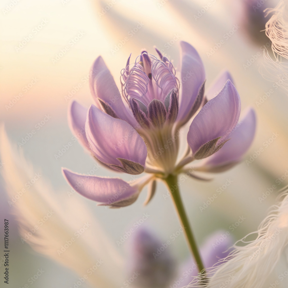 lavender flower blooming in the morning, created by generative AI lavender flower blooming in the morning, created by generative AI