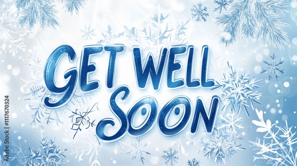 Get Well Soon Christmas, New Year Winter greeting card, AI Generated Get Well Soon Christmas, New Year Winter greeting card, AI Generated