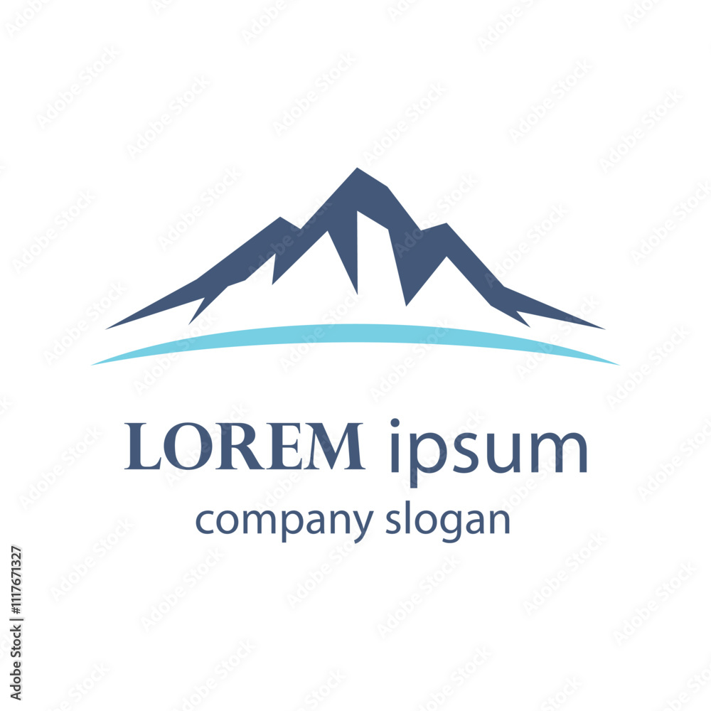 high and snowy mountain logo design high and snowy mountain logo design