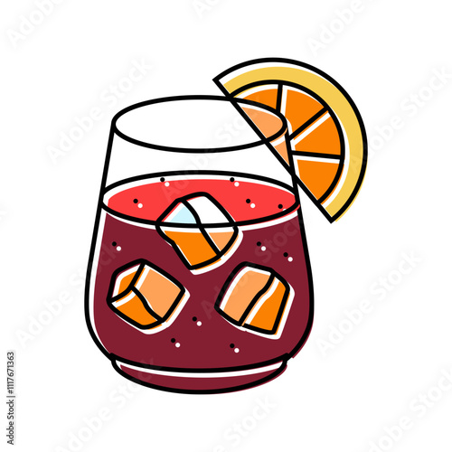 tinto de verano spanish cuisine color icon vector. tinto de verano spanish cuisine sign. isolated symbol illustration