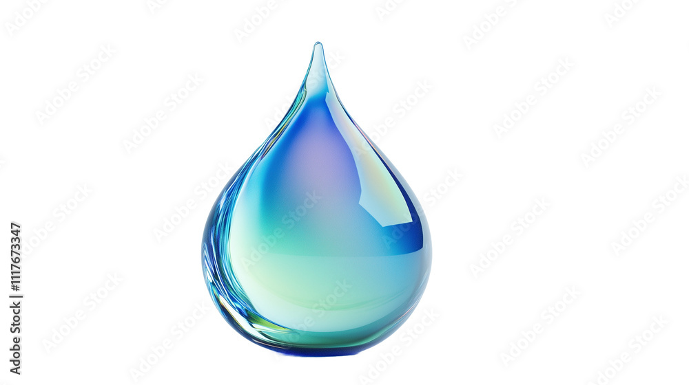 Gradient iridescent drop, isolated, cutout Gradient iridescent drop, isolated, cutout