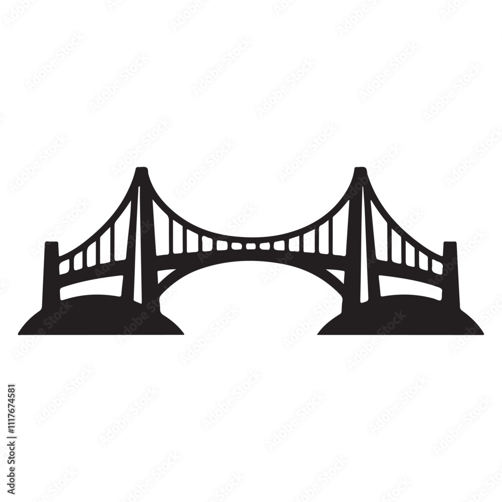 Fototapeta premium Suspension Bridge Icon Vector Graphic Stock Image