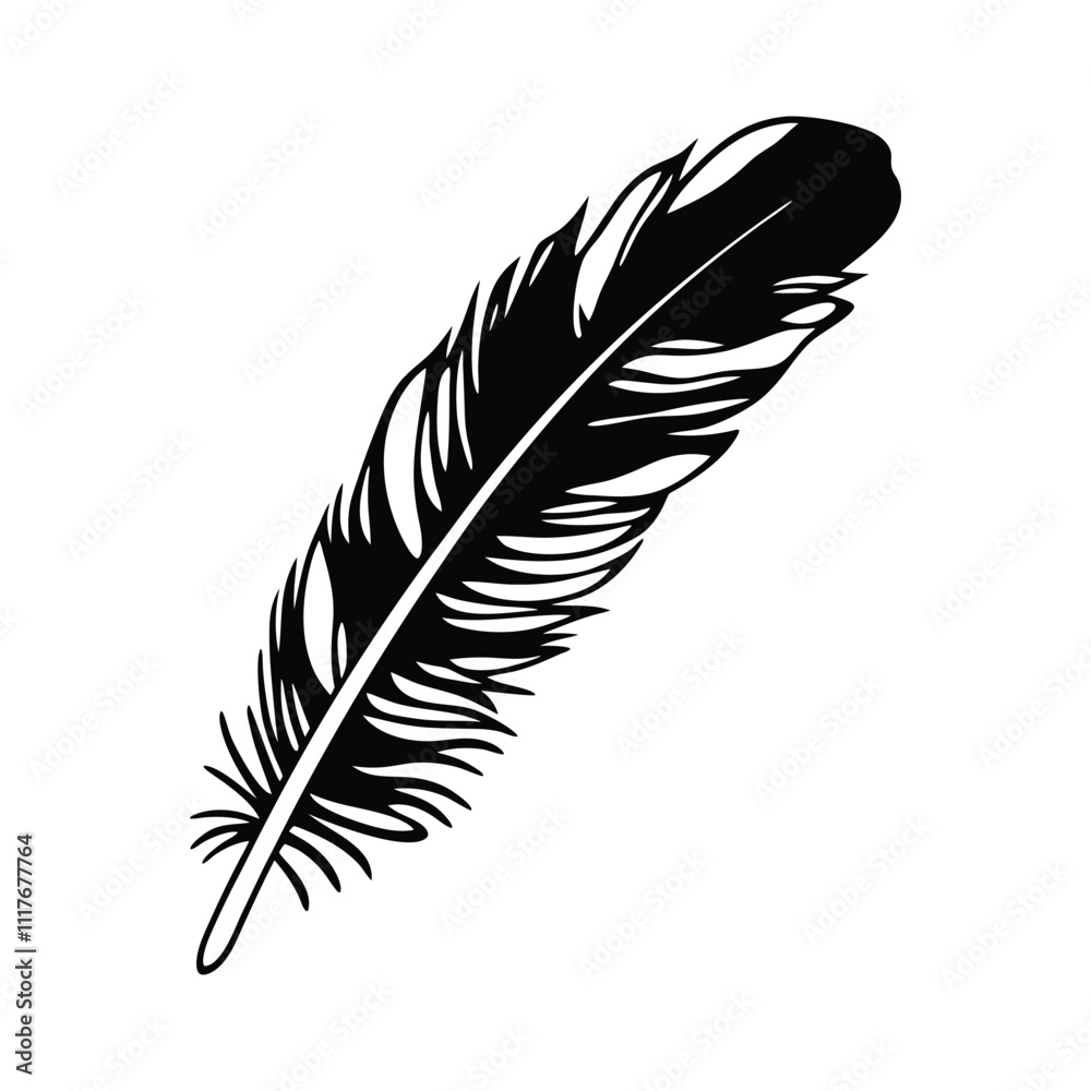Fototapeta premium black feather silhouette design illustration