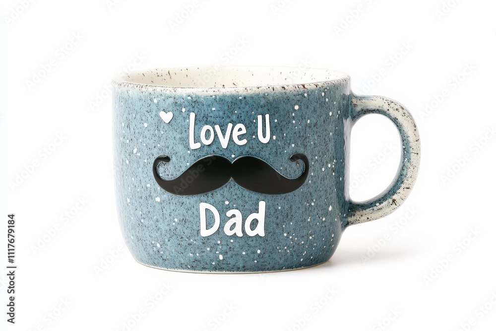 Charming Blue Mug with Heartwarming Love U Dad Design Featuring a Fun Mustache Graphic for Father's Day or Dad's Birthday Gifts Charming Blue Mug with Heartwarming Love U Dad Design Featuring a Fun Mustache Graphic for Father's Day or Dad's Birthday Gifts