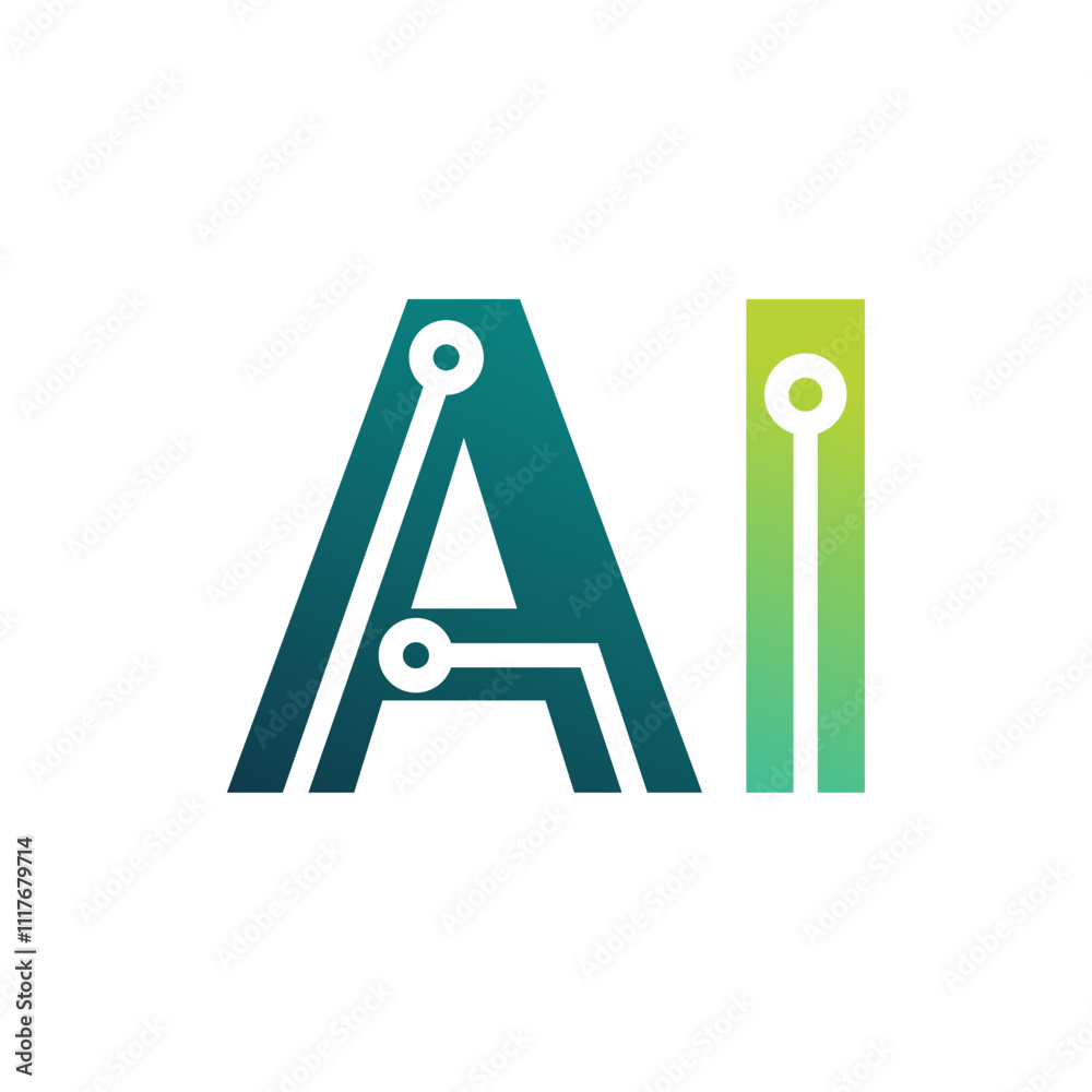 AI Logo. Artificial Intelligence logo design illustration AI Logo. Artificial Intelligence logo design illustration