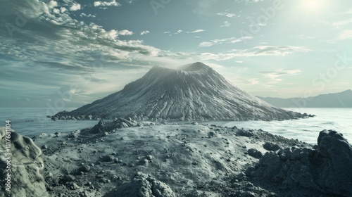 Stunning View of Anak Krakatau in Indonesia photo