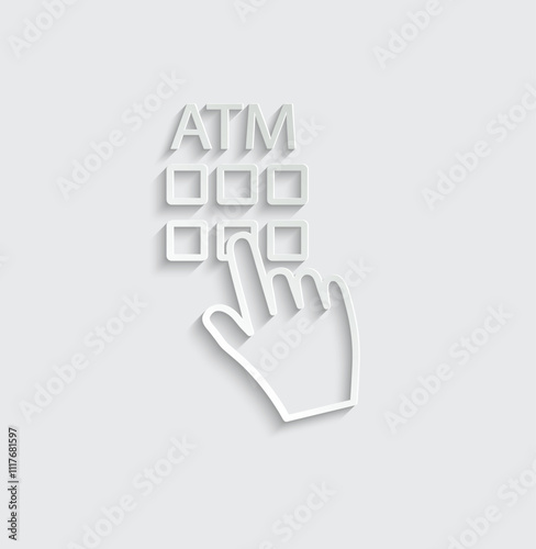 atm icon vector. Money from atm vector icon