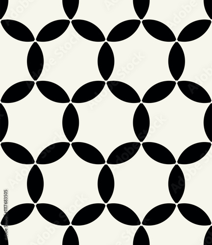 Vector seamless pattern. Modern stylish texture with monochrome trellis. Repeating geometric grid. Simple graphic design. Trendy hipster bold geometry.