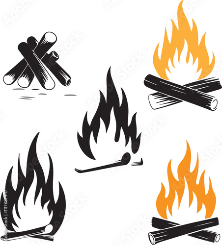 set of fire icons