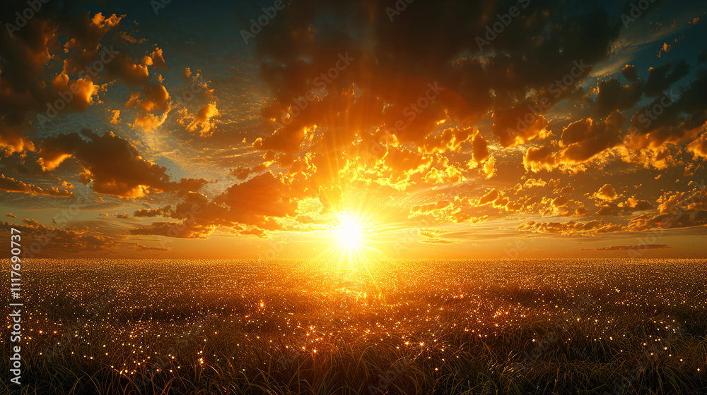 Elegant Golden Sunset Sky View Landscape Elegant Golden Sunset Sky View Landscape