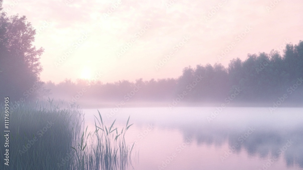 A thin mist or cloud over a lake or forest adds a mystical feel to the morning. A thin mist or cloud over a lake or forest adds a mystical feel to the morning.