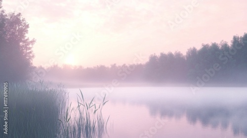 A thin mist or cloud over a lake or forest adds a mystical feel to the morning.