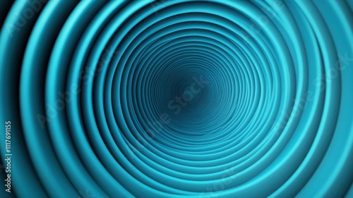 A mesmerizing abstract design featuring concentric turquoise circles creating a tunnel effect.