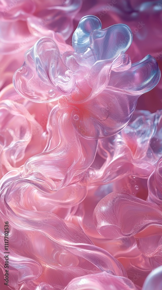 Colorful flowing abstract patterns create a dreamy visual effect in soft hues of pink and lavender Colorful flowing abstract patterns create a dreamy visual effect in soft hues of pink and lavender