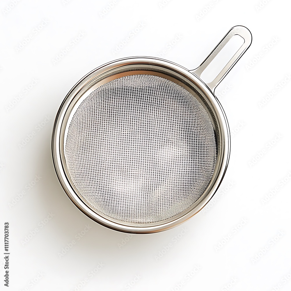 Anime strainer with fine mesh on a white background Anime strainer with fine mesh on a white background
