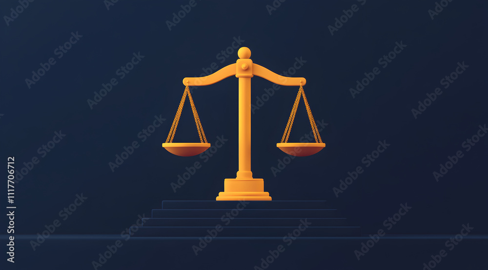 A stylized golden scale symbolizing justice, set against a dark blue background, representing law and balance. A stylized golden scale symbolizing justice, set against a dark blue background, representing law and balance.
