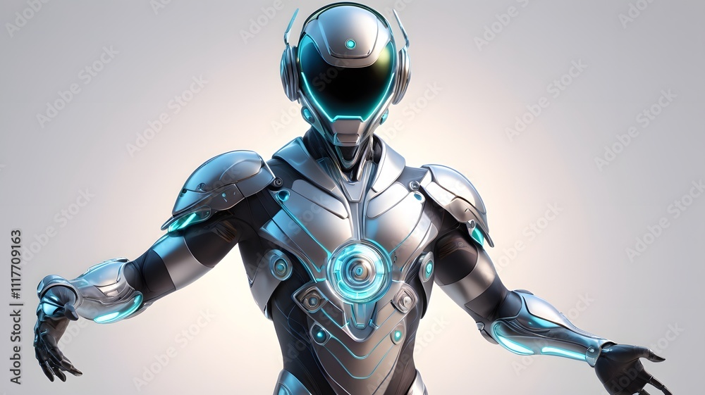 Futuristic Robot in Advanced Armor: A Sci-Fi Digital Art Creation Futuristic Robot in Advanced Armor: A Sci-Fi Digital Art Creation