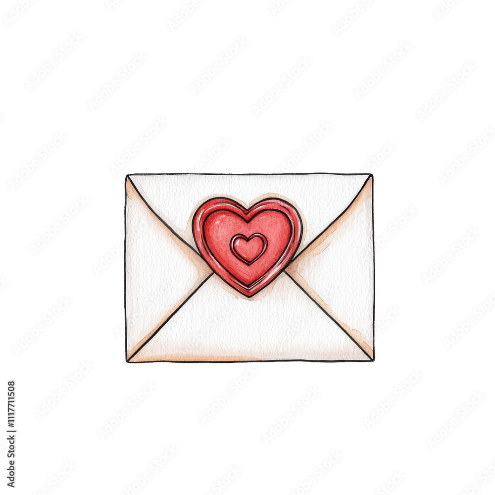 romantic envelope with heart design, perfect for expressing love and affection. Ideal for Valentine Day or special occasions. isolated on transparent background romantic envelope with heart design, perfect for expressing love and affection. Ideal for Valentine Day or special occasions. isolated on transparent background