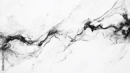 Abstract black and white marble texture with flowing curves and patterns