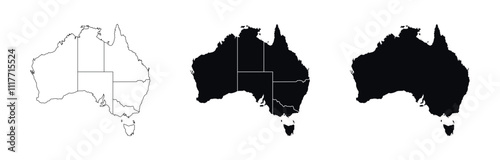 Australia Map vector icon. Map of Australia various styles.
