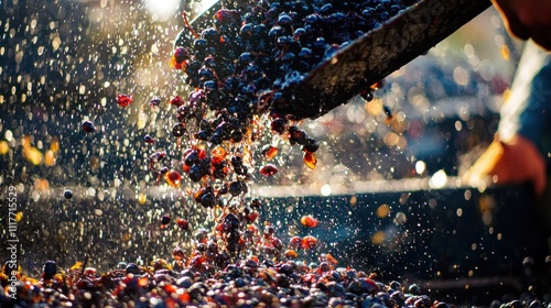 Harvesting Grapes Winemaking Autumn Red Grapes Vineyard