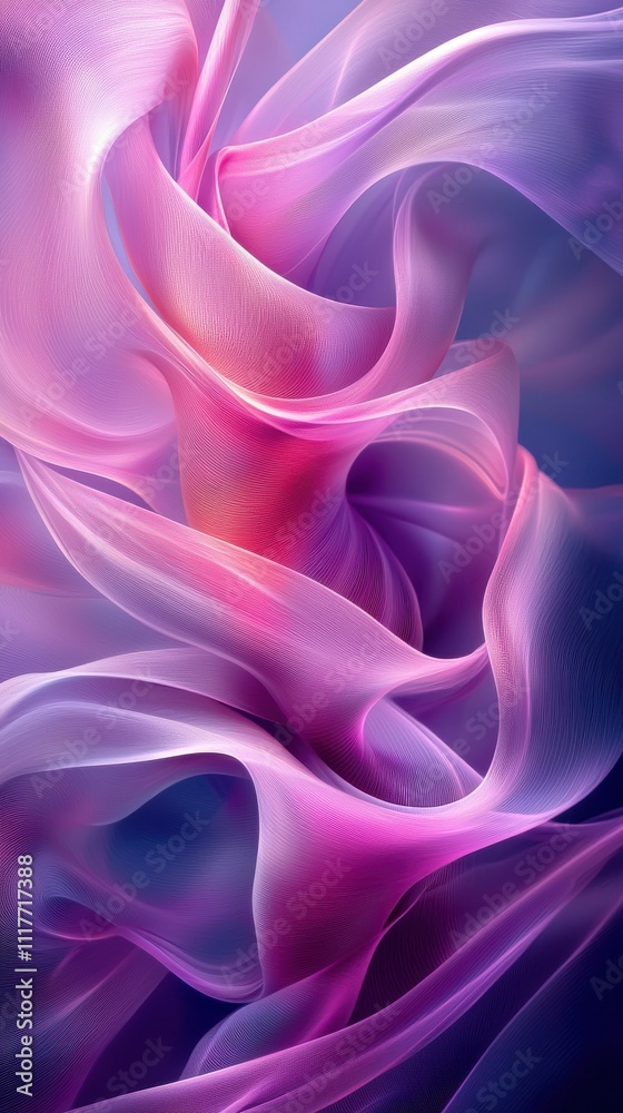 Fototapeta premium Flowing abstract patterns in soft pastel colors create a mesmerizing visual experience in an artistic composition