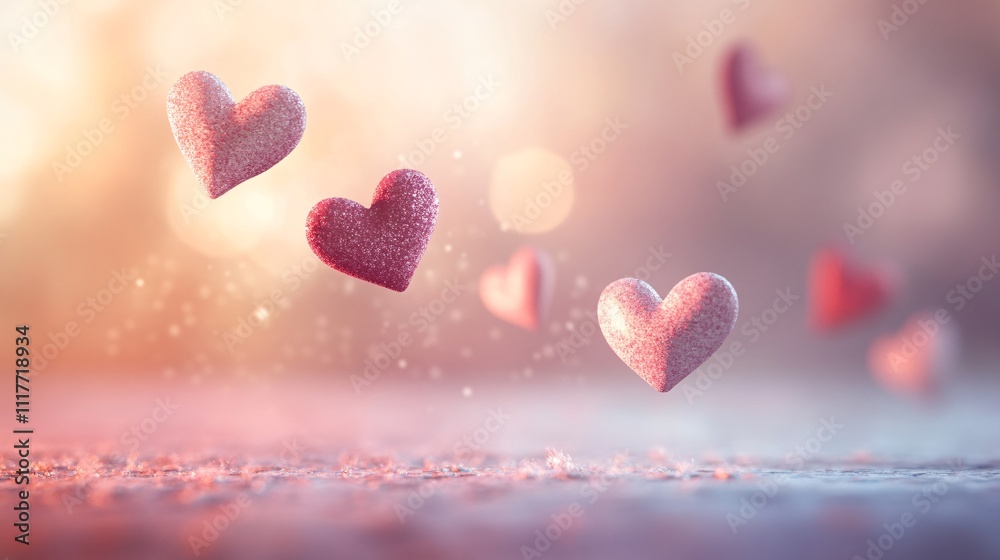 Valentine's Day themed wallpaper in soft shades of pink and white with a series of abstract hearts floating across a gentle, glowing background Valentine's Day themed wallpaper in soft shades of pink and white with a series of abstract hearts floating across a gentle, glowing background