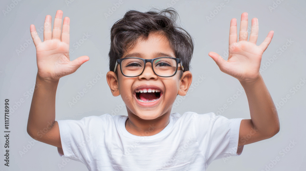 little boy in eye glasses