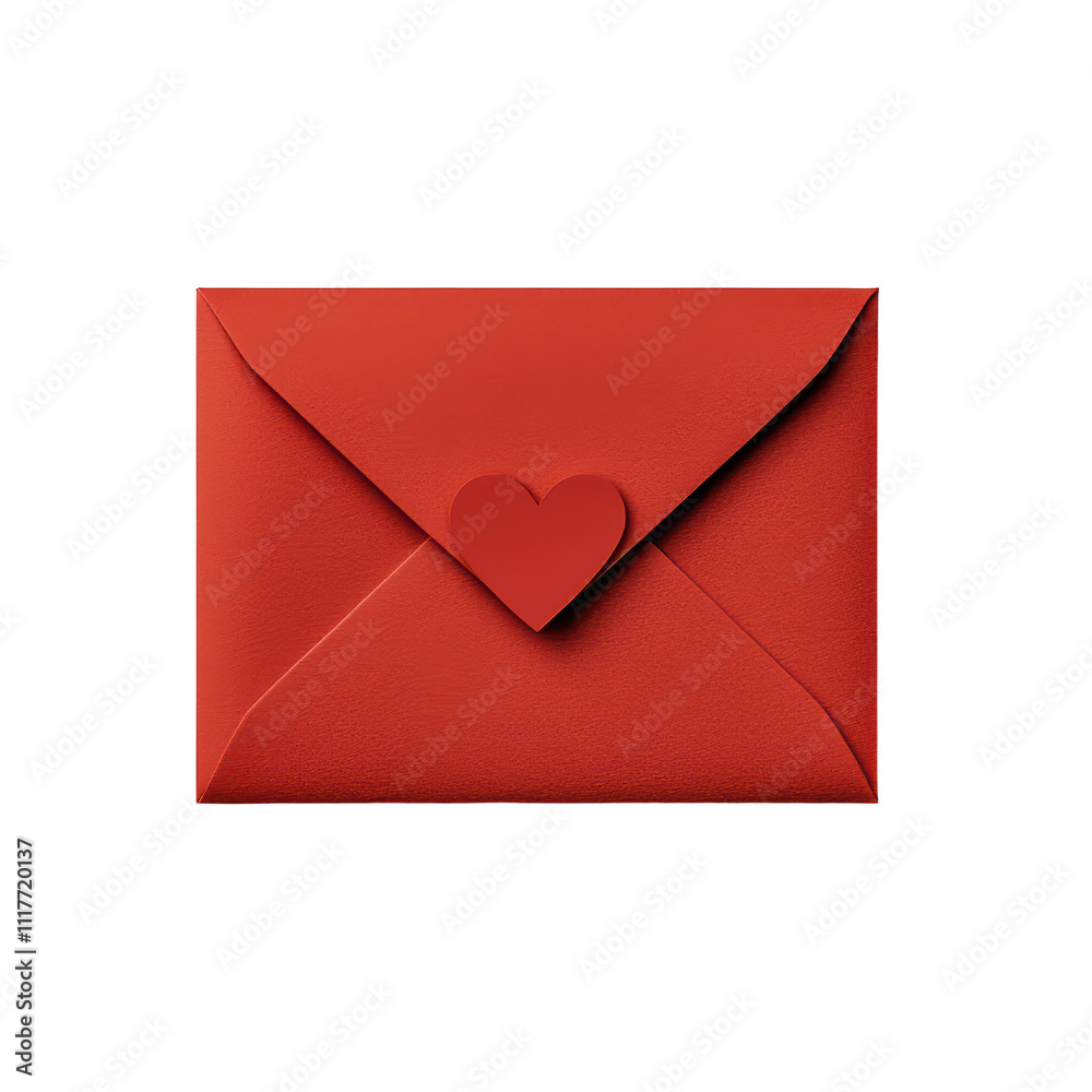 Red envelope with heart seal, perfect for love letters or special occasions. isolated on transparent background Red envelope with heart seal, perfect for love letters or special occasions. isolated on transparent background