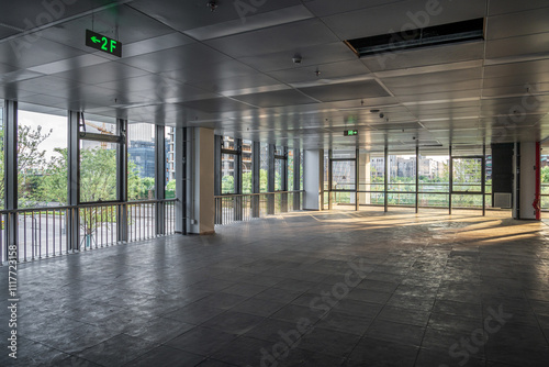 Wallpaper Mural Spacious, Well-Lit Office Interior Awaiting Customization Torontodigital.ca