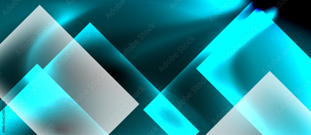 Dark neon colors with glass square shapes Dark neon colors with glass square shapes