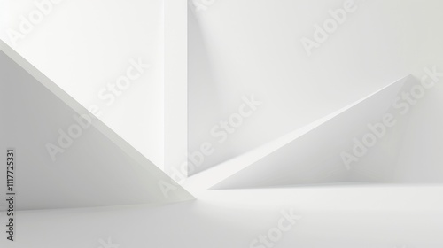 Abstract Minimalist White Geometric Composition