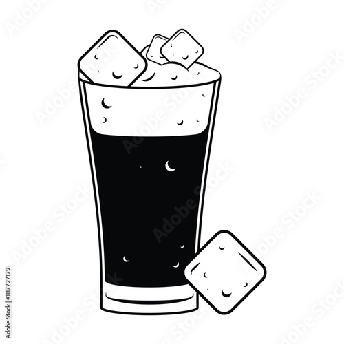 Set of Beer glass, mug icon collection. Beer glasses with ice. Vector Illustration.