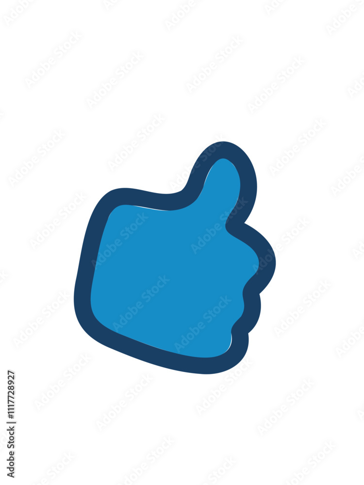 Obraz premium Bright blue thumbs up emoji in vector design, isolated on a white background