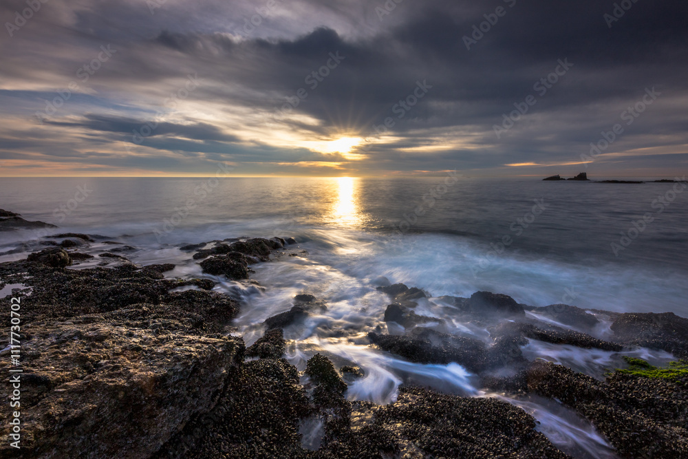 Majestic sunset over Crescent Bay in Laguna Beach