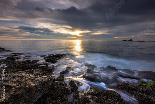 Majestic sunset over Crescent Bay in Laguna Beach