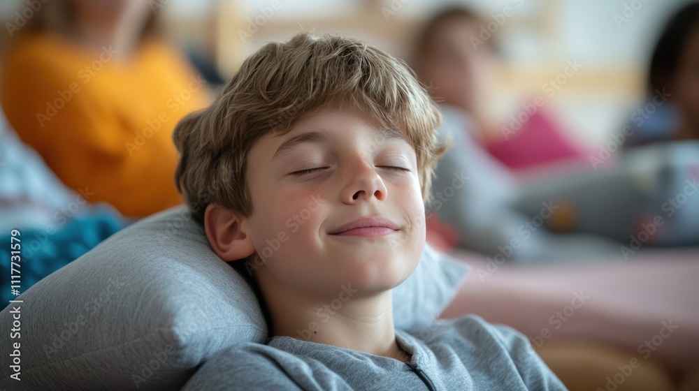 Boy sharing sleep health tips for better rest and recovery at workshops Boy sharing sleep health tips for better rest and recovery at workshops