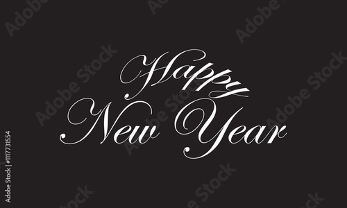 Wallpaper Mural Handwritten textured brush ink lettering of Happy New Year isolated on black background  design Template, . Vector illustration . EPS 10 Torontodigital.ca