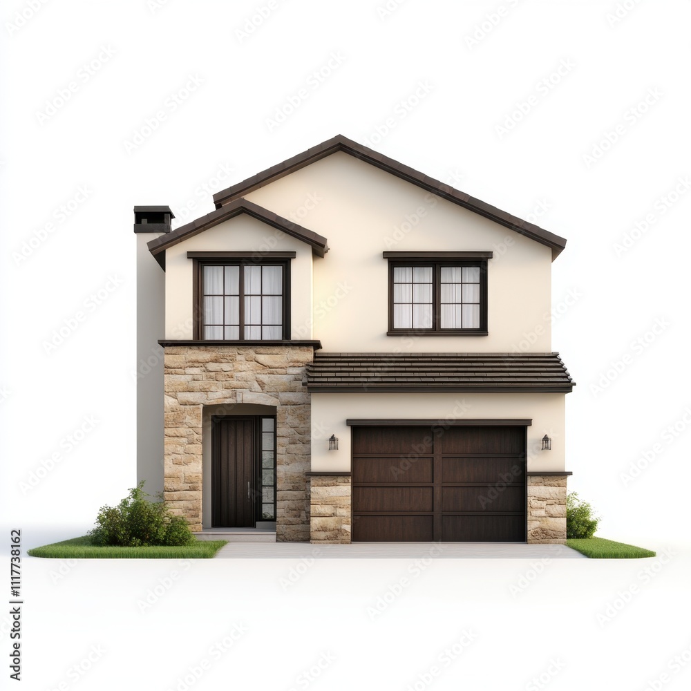 Bright architectural image of modern house Bright architectural image of modern house