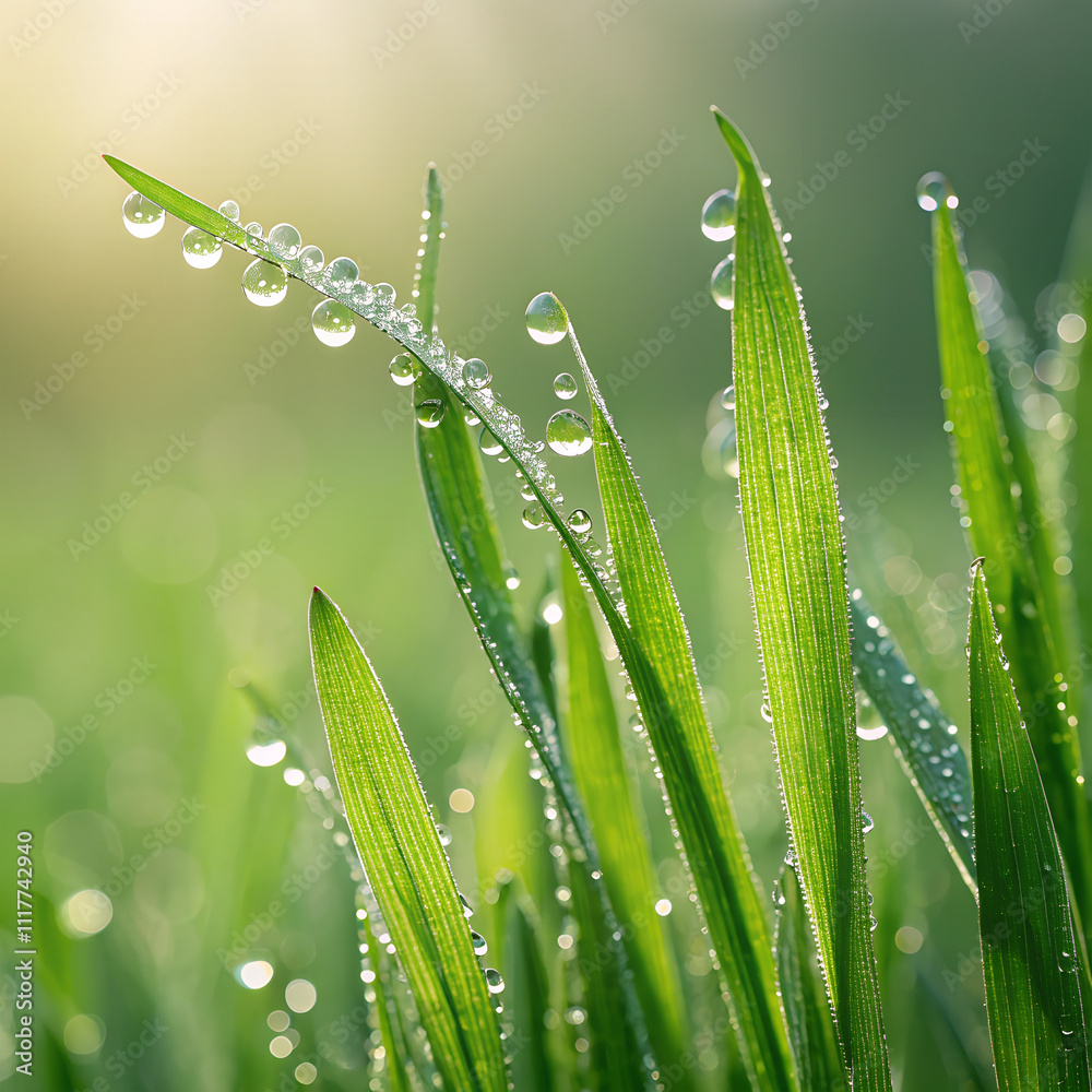 Naklejka premium grass with dew drops