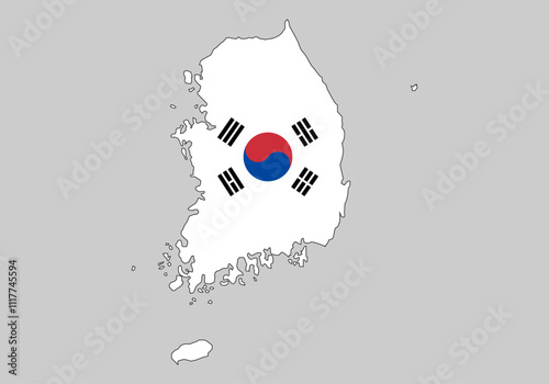 Corea del Sur, mapa y bandera