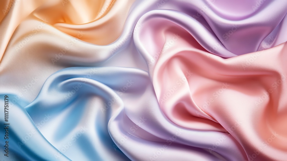 Soft, flowing pastel silk fabric with delicate folds. Soft, flowing pastel silk fabric with delicate folds.