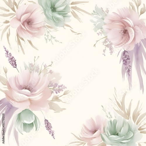 Elegant Floral Watercolor Background, created with generative AI technology 